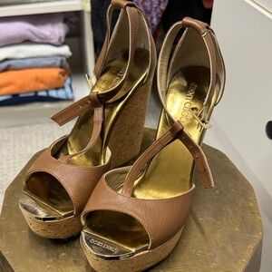 Jimmy Choo Tan Platform Sandals